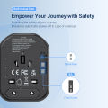 Vention 20W universal travel adapter international adaptor 2 pin to 3 pin converter USB C Fast Charging china to singapore power plug for iPhone 16 Laptop indonesia south africa thailand new zealand korea us to eu multi plug socket uk Type C Charger. 