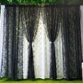JM Floral Black White Lace Window Curtain Door Curtain Living Room Bedroom Drapes Sperate Curtains Home Decor Organza. 
