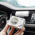 Solar Car Dashboard Air Freshener Mini Rotating Air Conditioning Decorative Aromatherapy Perfume Diffuser- Lasting Lavender Fragrance Perfume Decoration Revolving AC Fan-White. 