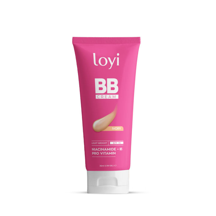 Loyi BB Cream SPF 15 with Niacinamide 35ml | Brightening, Skin Tone Even, Lightweight Coverage | Daily Sun Protection & Glow