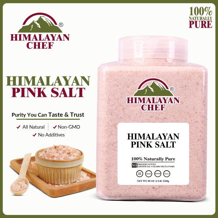 (2.2 KG) Himalayan Chef Pink Salt Fine Large Plastic Jar | Pink Salt
