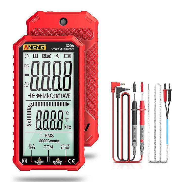 ANENG 620A Digital Smart Multimeter Transistor Testers 6000 Counts True RMS Auto Electrical Capacitance Meter Temp Resistance