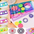 Design Ruler Set Spiral Art Classic Toy Stationery Spirograph Geometric Ruler Stencil Design Creative Gift Designer Spiral Art Tool , Painting Flower,, Gifts For Kids,. 