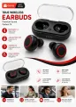 M10 and M04 Stereo TWS Wireless Bluetooth Earbuds V5.0 with Touch Sensor and Built-in Mic, True Stereo, 10m Transmission, Charging Case, Sports Headset for All Bluetooth Devices - Black. 