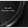 carbon fiber leather steering wheel cover Carbon fiber leather steering wheel cover Toyota Camry Altis Vigo Fortuner CHR Vios Yaris Ati（model:Round black + sport）. 