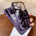 For Itel A70 / Itel P40 / Itel S23 Back Cover with Cute Rabbit Makeup Mirror Stand Luxury Slim Gradient Plating Glitter Girls Phone Case Clear Soft Silicone Protective Cases Pouch. 