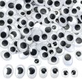 Googly Eyes Oval Shape 50 Pcs 0.7 x 0.8 x 0.1 inches Wiggle Black And White Plastic For Decoration Pack of 50. 