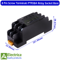 1 pcs of 8 Pin Screw Terminals PTF08A Relay Socket Base for 12v / 220V Relay by Electrica. 