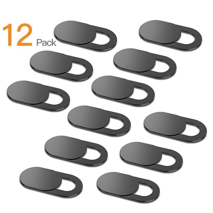 Laptop Camera Cover Ultra-Thin Webcam Cover Slide for MacBook Air Pro IMac IPad Laptop Pro Tablet Desktop PC  Privacy Sticker-12pc black