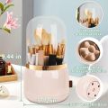 Click & Pick Official ||  360° Rotating Makeup Brush Holder with Dustproof Clear Lid – Large Capacity Cosmetic Organizer Box for Vanity, Lipsticks, and Brushes – Elegant Storage Caddy for Dressing Table & Bathroom. 