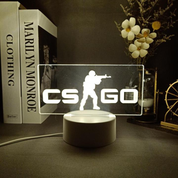 LED Night Lamp USB Powered Gaming Room Desk Setup Lighting Decor Warm White Color Bedroom Cartoon Table Light Gift for Birthday