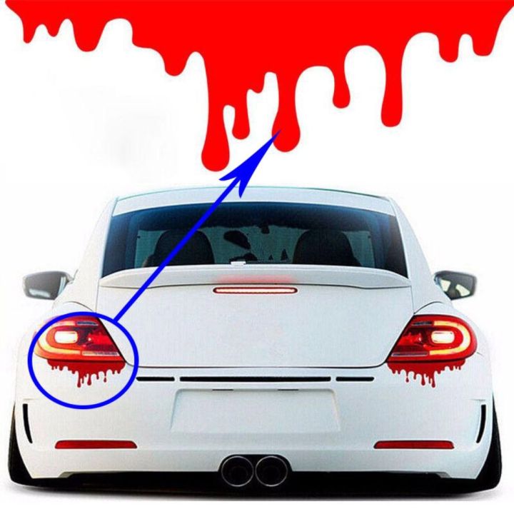 Creative Halloween Car Red Drips Stickers Red Drips Reflective Red Car ...