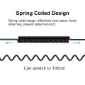 PULUZ 3.5mm TRRS Male to Type-C / USB-C Male Live Microphone Audio Adapter Spring Coiled Cable for Samsung, Huawei and Smartphones, Cable Stretching to 100cm(Black). 