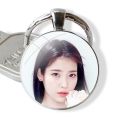 Cartoon Design Fashion Creative Kpop IU Girls Glass Cabochon Keychain Pendant Car Key Chains Handmade. 