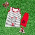 Stylish Sando Shirts and Shorts For Kids Baby Boys Round Neck O Neck Yellow/Pink 2Pc Kids Graphics Out Fit  Short Sleeve CAT print cotton jersey bodysuit. 