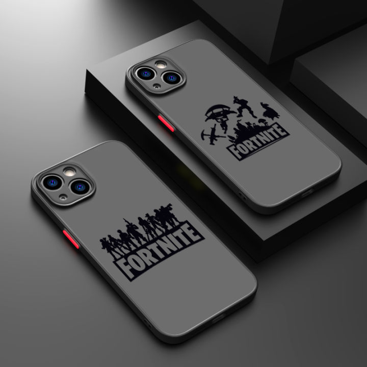 Hot Game F-Fortnite Phone Case For iPhone 15 14 13 12 11 Pro Max mini XS XR X 8 7 6 Plus SE Frosted Translucent Cover