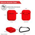 Silicone Airpods Case with Hook for Gen 1 2 i11 i12 i13 i14 i15 i18 Shockproof. 
