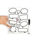 12 Pcs Reusable Sticky Notes Magnetic Speech Bubbles with Marker Multipurpose Memo Magnetic Speech Bubbles Balloons Dialogue Kitchen Reminder for Fridge Study with Board Marker. 