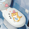 Cartoon cute flush duck toilet cover renovation stickers bathroom creative personality layout kitchen waterproof decorative stickers. 