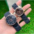 Pack of 2 Couple Pair Rubber Chain Watch | Pair Watches For Couples | Couple Watches | high quality | black Color. 