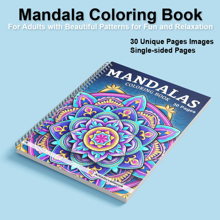 Mandala Coloring Book 30 pages 6x8 inch size For Adults with Beautiful Patterns for Fun and Relaxation