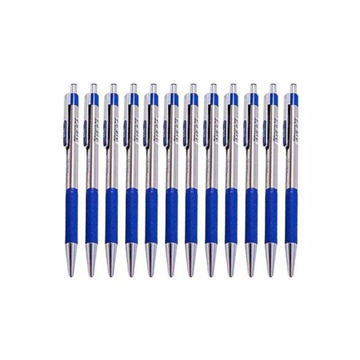 Ball Pen Alpha Blue - Metal Body - 12 Pcs