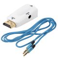 3.5mm Auxiliary Aux Male to Male Stereo Cord Audio Cable & 1080P HDMI Male to VGA Female Adapter Video Converter. 