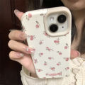 Aesthetic Cute Flower Leather Phone Case For iPhone 15 14 13 12 Pro Max 11 Lovely Floral Art Shockproof Soft Back Cover Funda. 