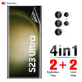 Relaxtoo For Samsung Galaxy S23 Ultra 4in1 Screen Protector Hydrogel Soft Film Camera Film For Samsung Galaxy S23Ultra Full Coverage Protective Film Not Glass. 