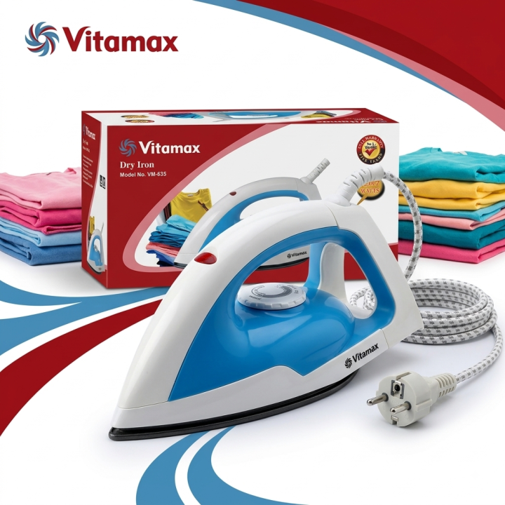 Vitamax%201200W%20Dry%20Iron%20with%20Variable%20Temperature%20Control%20and%20Spray%20Mist%E5%8A%9F%E8%83%BD,%20Ergonomic%20Design,%20Non-Stick%20Soleplate%20-%20Image%209