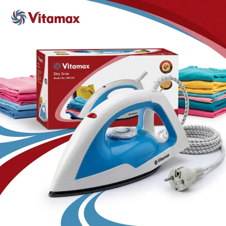 Vitamax%201200W%20Dry%20Iron%20with%20Variable%20Temperature%20Control%20and%20Spray%20Mist%E5%8A%9F%E8%83%BD,%20Ergonomic%20Design,%20Non-Stick%20Soleplate%20-%20Image%209