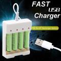 1.2V Universal 4 Slot AA/AAA Rechargeable Battery Charger Adapter USB Plug. 