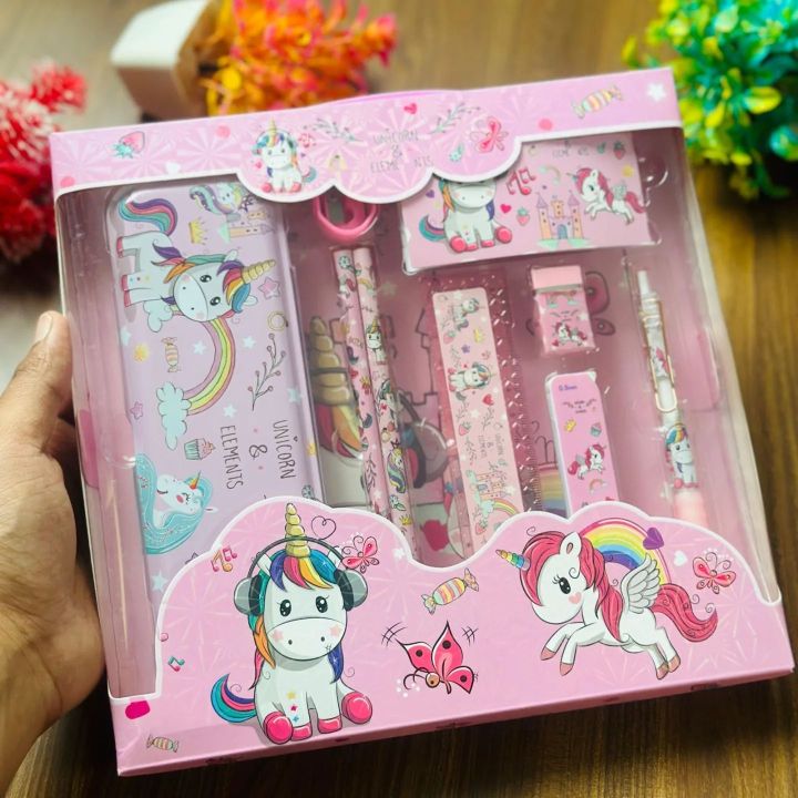 Unicorn Stationery Set For Girls Pencil Case / Pencil Box And Kawaii Stationery For Girls Unicorn Cute Stationery kit