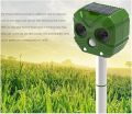 Solar Animal Repeller Ultrasonic Dog Repeller Animal Repellent Solar Powered Water Repellent with Vertical Rod. 