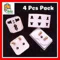 4 Pcs Pack Mobile Shoe Multi Three to Two Pin Shoe Converter Adapter, Electric Plugs and Power Socket Multi Plug 220 Volts 10A. 