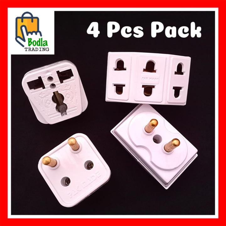 4 Pcs Pack Mobile Shoe Multi Three to Two Pin Shoe Converter Adapter, Electric Plugs and Power Socket Multi Plug 220 Volts 10A