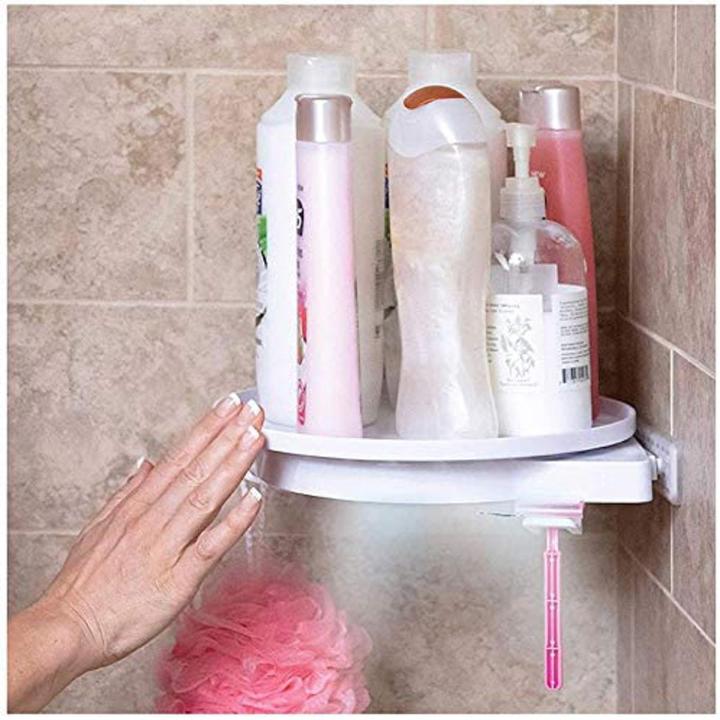 Instahang 360 Degree Rotating Shelf No Need To Punch Corner Shelf Storage Organize