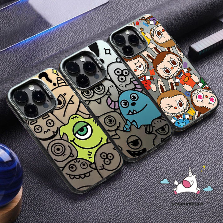 Cute Pop Mart Labubu Couple Metal Lens Case Redmi 10 12 9C 10C 13C 12C 9 10A 9A 9T A1 Note 9 11s 10 12 8 13 10s 11 Pro Poco M3 C65 M6 C55 Pro Cartoon Toy Story Little Monster Case