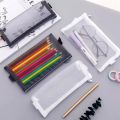 Pencil Bag Transparent Mesh School Pencil Case Large Capacity Nylon Pen Bag Case for Office Supplies Cute Stationery Kids Gift. 