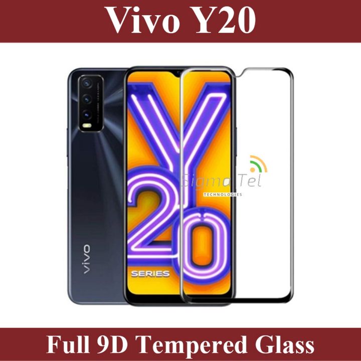 Vivo Y20 Full Black 9D|5D|6D|10D|11D|21D Tempered Glass Screen