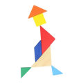 7 Pcs Wooden Geometrical Shape's Block's-With Iron Tin Box- Colorful Blocks - Kids Early Learning Educational Puzzle Toy -   Geometric Intelligence  Tangram  Puzzle. 