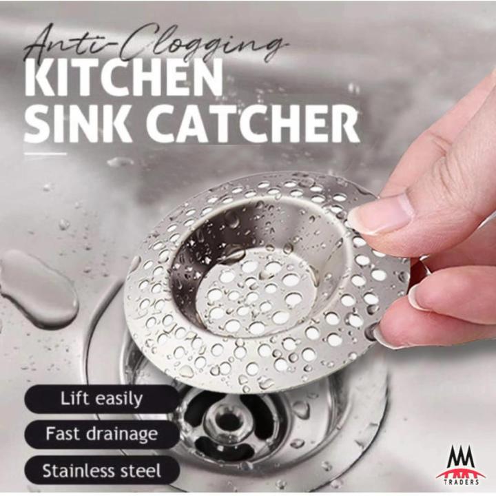 Kitchen Water Sink Filter Sink Mesh Strainer Kitchen Tool Stainless Steel Bathroom Floor Drain Cover Shower Hair Catche Stopper Slag Filter Bath Basin Drain Filter Portable Waste Collector Bathroom Water Strainer