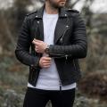New styly good Leather Jacket 100% Leather Men Winter Jacket, Zipper, Pocket Decoration, Warm Leather Jacket. 