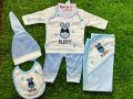 New Style Bunny 5 pcs Dress For Newborn Baby With Wrapping Sheet And Bib. 