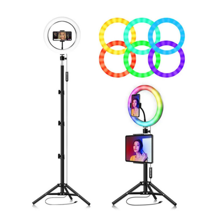 RGB%20LED%20SOFT%20RING%20LIGHT%20(MJ26)%207%20Feet%20Tripod%20Stand,%20Mobile%20Holder%20%2026%20cm%20/10%20inches%20With%207.5ft%20Metal%20-%20Image%202