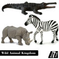 Large Size 7 inch - 3 Character Wild Animal Kingdom - Kangaroo Hyena Wolf Rubber Animals Action Figure World Jungle Zoo Toys Set - Big Animal For Kids Boys Girls Fun Playing Prank Play Toy. 