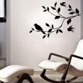 Rising Arts 2 x 1.5 feet; birds leaves branch designed Wall Stickers for Decor Lovers 2 x 1.5 Feet- Black. 