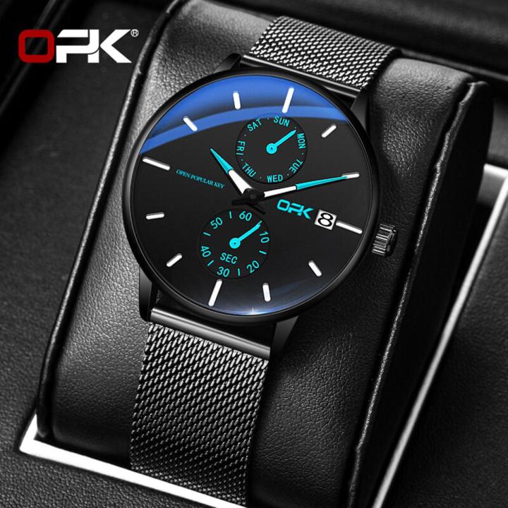 OPK Original Imported New in 2021 Sale Waterproof Quartz Watch For Men Date Shows Luminous Fashion Handsome Watches Free Box Casual Wild