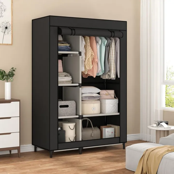 3 Door Portable Folding Wardrobe Cupboard – Strong & Durable DIY Closet ...