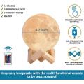 3D Moon Lamp by Mind-glowing - Cool Night Light (4.7 inch), 16 Dimmable LED Colors, Wooden Stand, Remote & Touch Control - Unique Birthday Gift Baby Nursery Decor. 